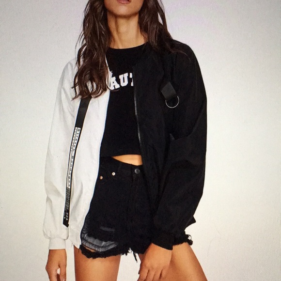 half black and white jacket